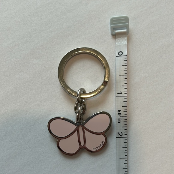 NWOT COACH Butterfly Keychain Fob Purse Charm in Pastel Pink - Picture 7 of 7